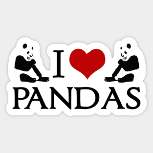 I Love Panda Bears Sticker